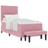 vidaXL Boxspringbed met hoofdeinde, Roze, 200 x 80 cm, Fluweel