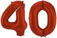 Folat Ballon d'anniversaire en aluminium - 40 ans - Rouge - 86 cm