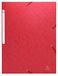 Exacompta 55755E verpakking van 10 stuks inslagmap Scotten van Colorspan-karton DIN A4 met 2 elastieken en 3 kleppen en labels rood verzamelmap documentenmap