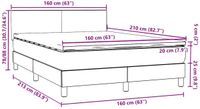 vidaXL Boxspring met matras en LED fluweel lichtgrijs 160x210 cm