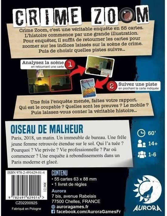 Merkloos Asmodee Crime Zoom: Oiseau de Malheur (FR)