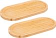 5five Serveerplankje voor hapjes/fingerfood - 2x - 30 x 15 cm - bamboe hout - borrelplank - tapasplank