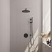 Brauer Black Edition Thermostatische Regendoucheset Inbouw - Hoofddouche 30 cm - Gebogen Wandarm - 3 Weg - Handdouche Rond - Doucheslang - Geintegreerde Glijstang - Mat Zwart