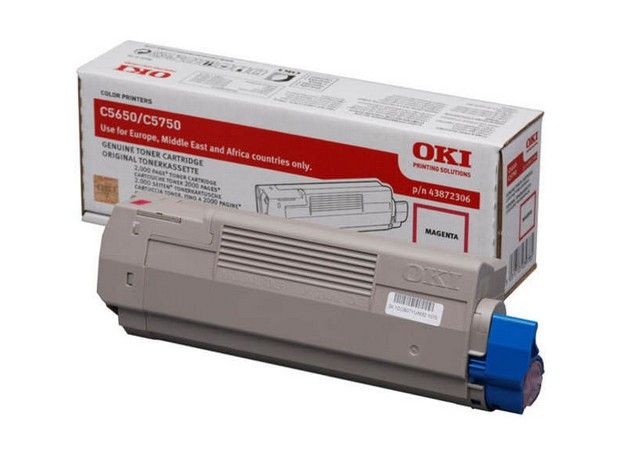 OKI 43872306 Magenta Toner Cartridge - 2000 Pages - Compatible with C5650 / C5750