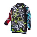 O'NEAL Element Wild V.22 Youth Motocross Jersey - Zwart/Blauw/Rood/Wit/Geel - S