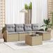 Maison Exclusive - Set van 6 kussens met kussenhoezen, beige en lichtgrijs, van gevlochten kunststof