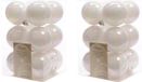Decoris kerstballen - 24x st - parelmoer wit - D6 cm - kunststof - mat/glans