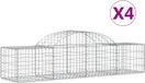 vidaXL Gabions - 4 pièces - voûté - 200x50x40/60 cm - fer galvanisé