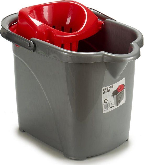 Arte Regal Dweilemmer met Automatische Wringer Rood Zwart (31 x 31 x 41 cm)