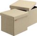 Casaria Pouf Rangement - Set de 2 40x40x40cm 40L Lin – Beige