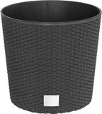 vidaXL Plantenbak met uitneembare bak, rattan-look, 15/15,3 L, PP, antraciet