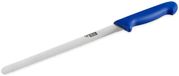 THERMOHAUSER Banketbakkersmes (staal, roestvrij), eenzijdig zaaggeslepen, met blauwe kunststof handgreep, lemmet 26 cm, blauw, zilver