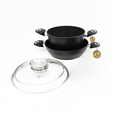 Laguiole - 4-delige set met antiaanbaklaag "Black Ston®", inductie - 3700186229086