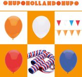 Merkloos / Sans marque Hockey Oranje Versiering 46-delig – Slingers, Ballonnen & Serpentines