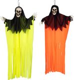 Boland spoken in neon kleuren - 2x stuks - L90 cm - skelet - Halloween - UV blacklight - decoratie