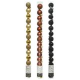 Merkloos / Sans marque 42x Stuks kunststof kerstballen mix zwart/terra bruin/goud 3 cm - Kleine kerstballetjes - Kerstboomversiering