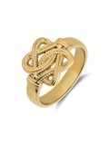 Lucardi Unisex Stalen goldplated ring met surinaamse mattenklopper