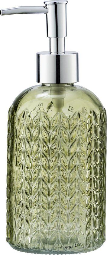 WENKO Zeepdispenser Vetro - Groen - 400ml - Zeeppompje - Glas