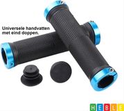 Heble Lock-On Fietshandvatten - Universeel - Blauw - Rubber - Anti-slip - Inclusief Stuurdoppen