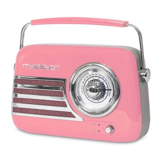 Madison Sound FREESOUND-VR40P Draagbare Analoge Radio Roze