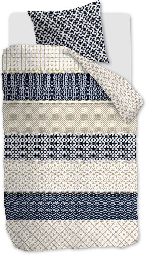 Riviera Maison Ropes dekbedovertrek - Eenpersoons - 140x200/220 - Marineblauw