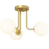 HOMCOM Plafondlamp met bolvormige lampenkappen Plafondlamp Goud