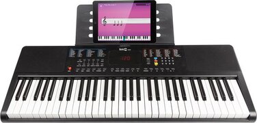 RockJam RJ361 61 Key Keyboard Piano met bladmuziekstandaard Piano Note Sticker Voeding en gewoon pianotoepassing