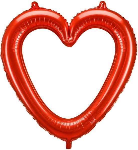 Partydeco Hart Folieballon Rood 86 cm