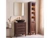 Moka Ensemble meuble simple vasque 60cm et colonne Bois foncé