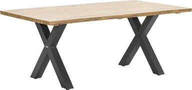 Garden Impressions Zeus dining tafel 220x100 - X-stijl -carbon black/teak look