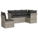 vidaXL 6-delige Loungeset met Kussens, Polyrattan, Lichtgrijs