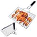 Omgoods - Panier à grilloir BBQ pliable portable en acier inoxydable pour légumes et viande