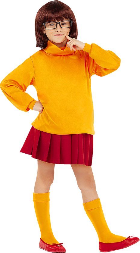 FUNIDELIA Velma Kostuum Meisjes - Scooby Doo - Maat 107-113 cm