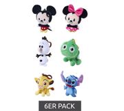 Disney Lot de 6 porte-clés peluche Cutie Clipz