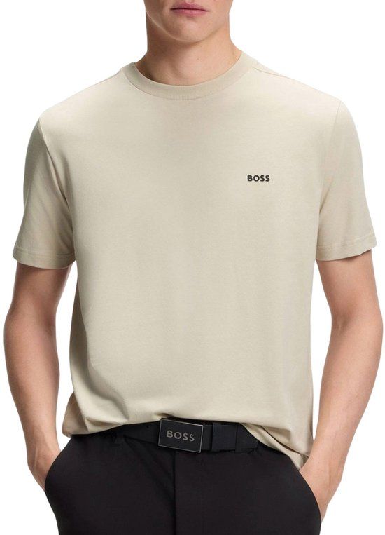BOSS Green Hugo Boss Heren T-shirt - Maat S - Beige