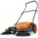 VEVOR Handveegmachine, handveegmachine met een werkbreedte van 650 mm, een opvangbak van 18,9 liter en een verstelbare, inklapbare handgreep, vloerreinigingsmachine voor erven, looppaden, terrassen en garages – Oranje
