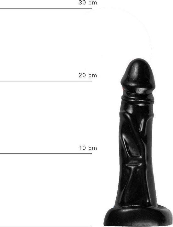 All Black Realistische Dildo - 22 cm - Zwart
