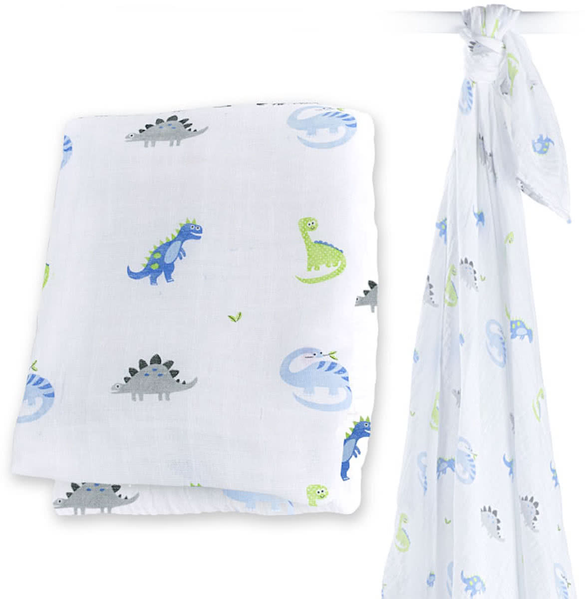 Lulujo swaddle 100% katoen 120x120 cm - Prehistoric Pals