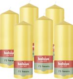 Bolsius - Essentials - gladde stompkaars - geel - 20cm - 6 stuks - decoratieve kaarsen - bevat natuurlijke plantaardige was - zonder palmolie