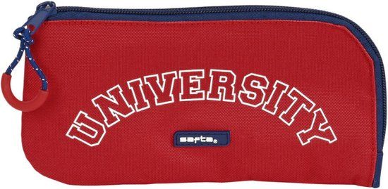 Safta University School Pencil Case - Red/Navy (23x11x1cm)