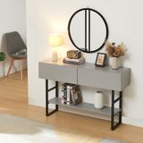 en.casa Table console Varberg 120x30x75 cm gris clair et noir