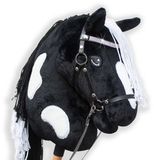 Hobby Horse Land Hobby Horse "Black Diamond" - Inclusief halster & diamanten frontriem - Stokpaard - A3