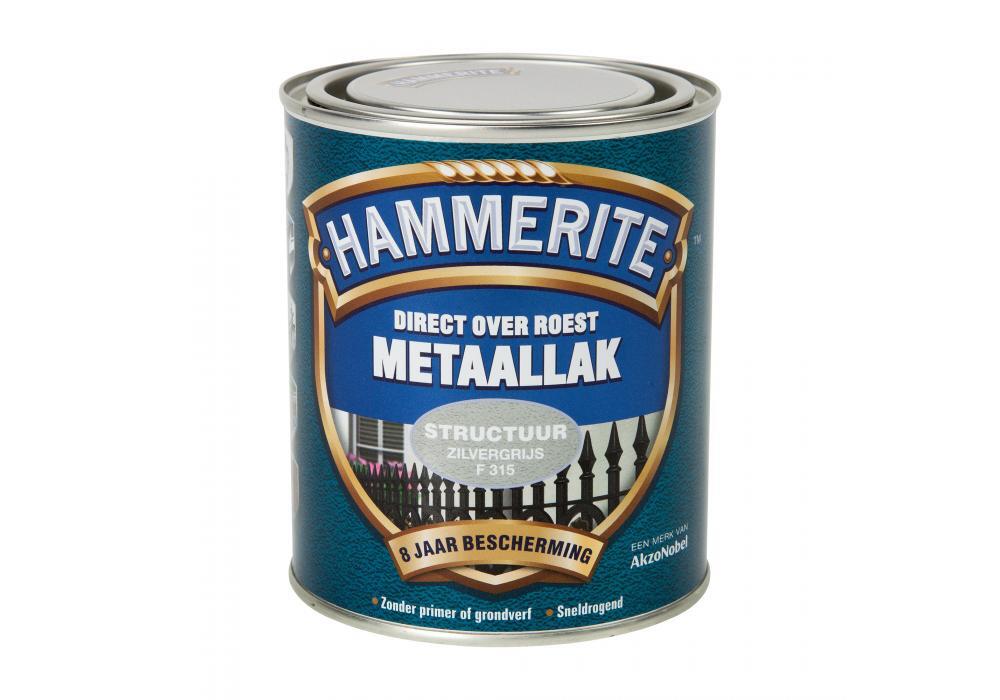 Hammerite Metaallak Structuur Zilver Grijs 0 75L