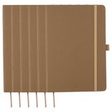 Merkloos Notitieboekje / opschrijfboekje Gertrud A5 - bruin - 6x15 cm - 80 blanco pagina's - harde kaft