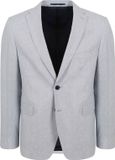 Suitable Blazer Linnen Streep Lichtblauw - Maat 48 - Heren blazer
