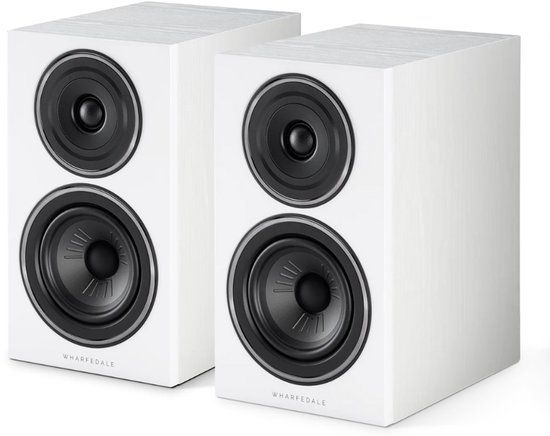 Wharfedale Diamond 12.2 Boekenplank Speakers – Stereo Hifi Set – Compact Formaat – 2-weg Luidsprekers – Passieve Speakers – Wit