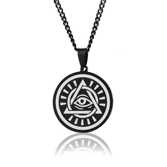 Mendes Heren ketting Edelstaal Eye of Providence 60 cm