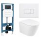 QeramiQ Dely Toiletset - inbouwreservoir Qeramiq Flush - 35mm zitting - kunststof glans witte bedieningsplaat - rechthoekige knoppen - glans wit