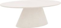 Goossens Stone Eettafel - Beton - 220 x 77 x 120 cm - Ovaal - wit