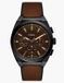 Fossil Everett FS6108 Horloge - Leer - Bruin - Ø 44 mm